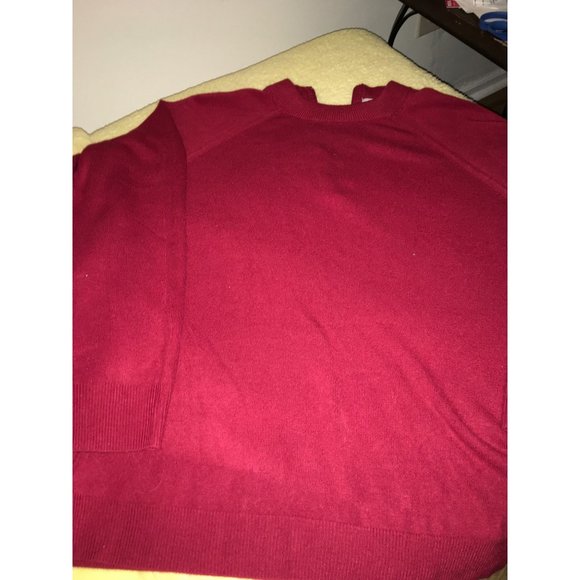 KNIT By Hampshire Studio Red Knit Sweater Mock TurtleNeck Zippered Back Long Sle - Picture 1 of 8